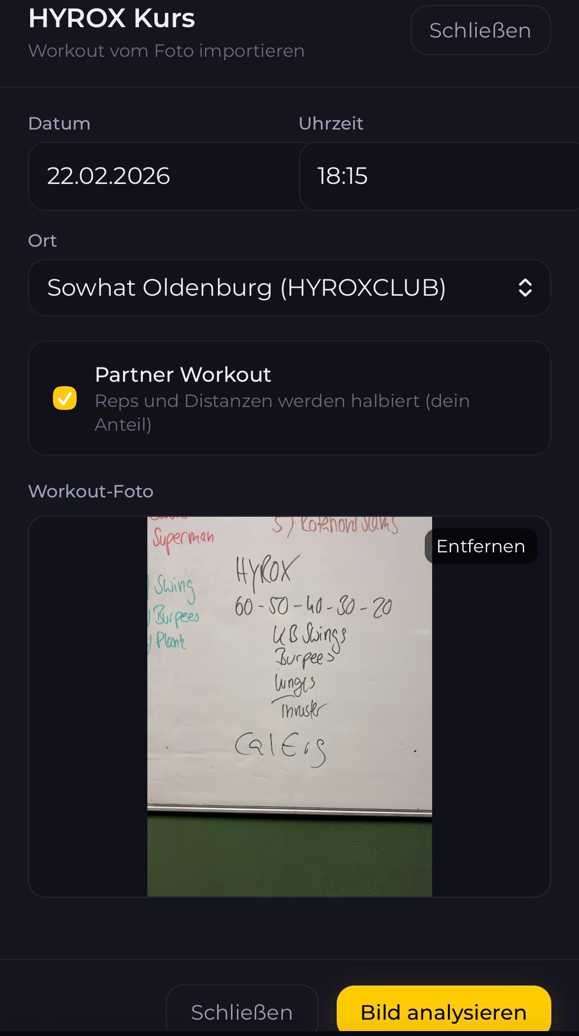 HYROX Workout Capture – Screenshot 1